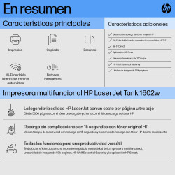 Multifuncional / Laser / HP Laserjet Tank MFP 1602w 2R3E8A