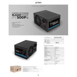 Fuente de Poder ATX 500W | Blazar Prime FT500P | | Negro