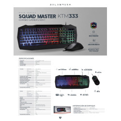 Kit de Teclado y Mouse / USB / Gaming  Squad Master KTM333