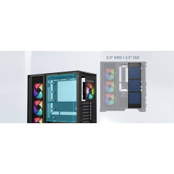 Gabinete Gaming sin Fuente / INVADERXMT-BKCWW