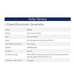 Impresora Térmica Portátil NE-512B