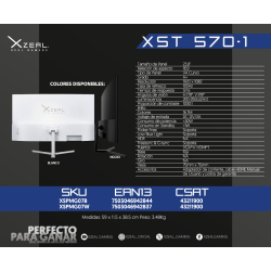 Monitor Curvo de 23.8" 100 Hz  Gaming XSPMG07W XST-570-1
