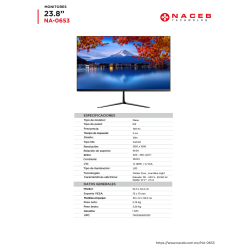 Monitor de 23.8" / 100Hz / 1920x1080p / FULL HD / Gamer NA-0653