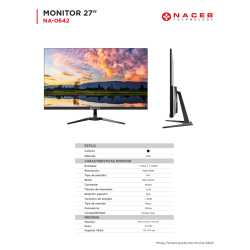 Monitor de 27" / 100Hz / 1920x1080p / Full HD / Gamer NA-0642