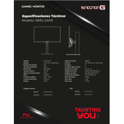 Monitor de 23.8" |165Hz | Gaming | 1920*1080p | FULL HD | NIMG2401FR