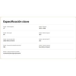 Monitor de 27" / 100Hz / 1920x1080p / Full HD / 27BA750-B.AWM