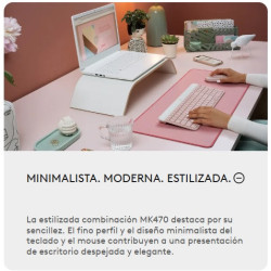 Kit de Teclado y Mouse Logitech MK470 Rosa