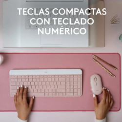 Kit de Teclado y Mouse Logitech MK470 Rosa