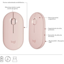 Kit de Teclado y Mouse Logitech MK470 Rosa