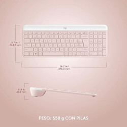Kit de Teclado y Mouse Logitech MK470 Rosa