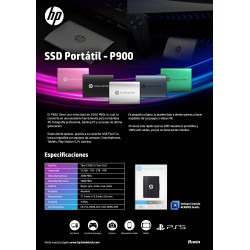 1TB Disco Duro Externo HP P900 PLATA