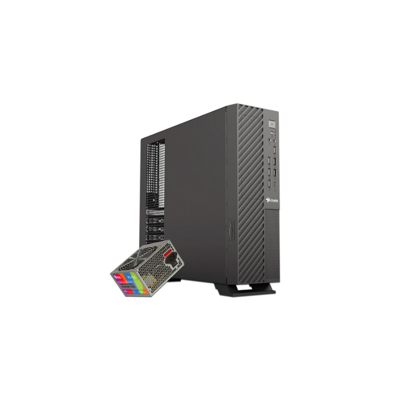 Gabinete con Fuente 550W / Stylos Mince Slim STGAMN1B