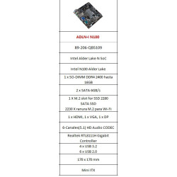 Mini ITX / INTEL / ECS ADLN-I N100 / 89-206-QB5109