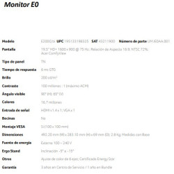 Monitor de 19.5" / TN / HD / E200Q bi
